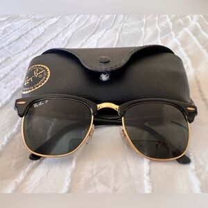 Ray Ban Polarized Black Clubmaster Classic Sunglasses